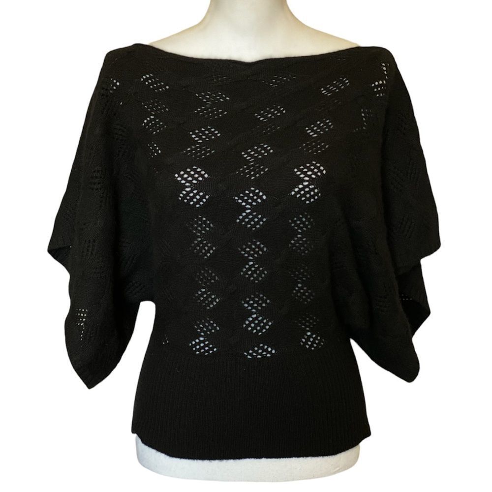 Lily McNeal 100% cashmere top sweater dolman sleeves size S